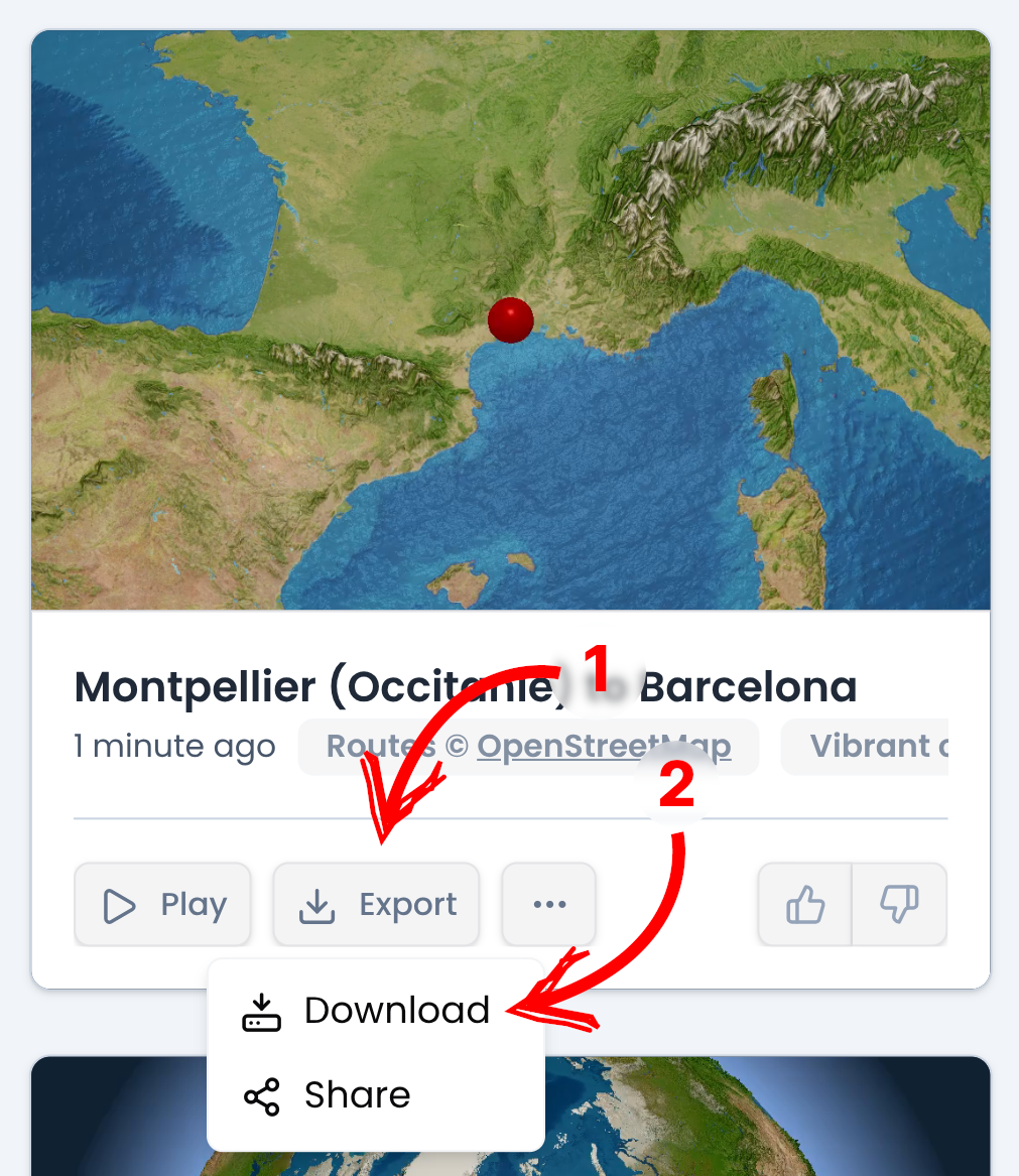 Download button in anim8map dashboard