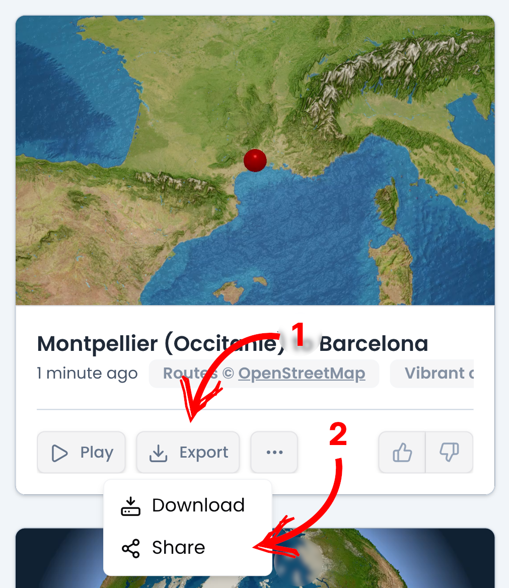 Share button in anim8map dashboard
